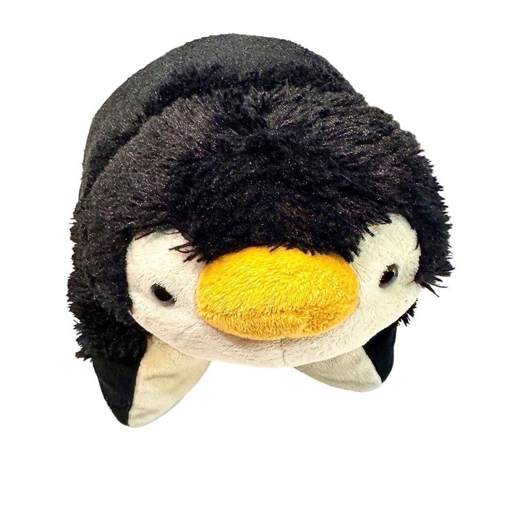 Pillow Pets Penguin Plush Stuffed Animal Toy Black White Yellow 18 inch Large